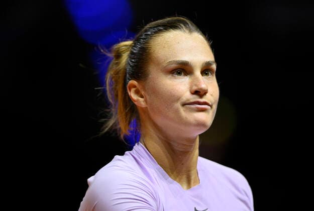 Aryna Sabalenka BLR Tennis Damen Porsche-Cup Porsche Tennis Grand Prix GP Stuttgart 2022 Porsche Arena 22.04.2022 DFL REGULATIONS PROHIBIT ANY USE OF PHOTOGRAPHS AS IMAGE SEQUENCES AND OR QUASI-VIDEO Porsche Tennis Grand Prix GP Stuttgart 2022