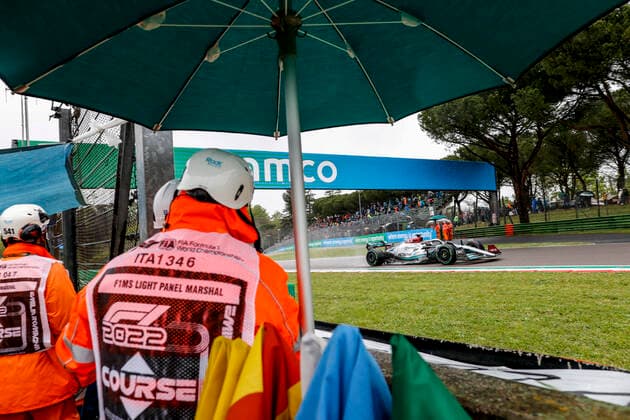 63 George Russell (GBR, Mercedes-AMG Petronas F1 Team), F1 Grand Prix of Emilia Romagna at Autodromo Enzo e Dino Ferrari on April 22, 2022 in Imola, Italy. (Photo by HOCH ZWEI) Imola Italy
