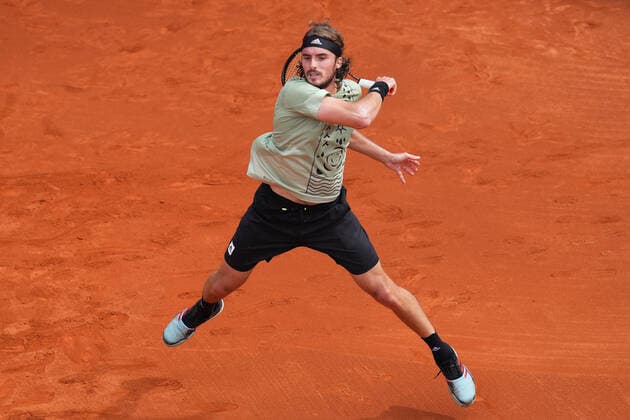 ESP: Barcelona Open Banc, Conde de Godo Trophy Stefanos Tsitsipas during the Barcelona Open Banc Sabadell, Conde de Godo Trophy played at Real Club de Tenis Barcelona on April 22, 2022 in Barcelona, Spain. kpng Copyright: xBaguxBlancox xPRESSINPHOTOx PS_200422_010