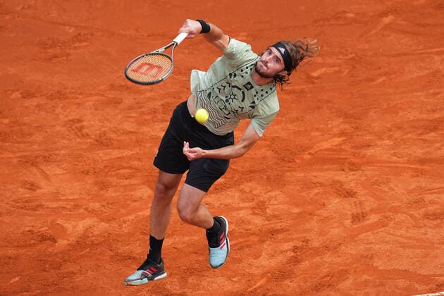 ESP: Barcelona Open Banc, Conde de Godo Trophy Stefanos Tsitsipas during the Barcelona Open Banc Sabadell, Conde de Godo Trophy played at Real Club de Tenis Barcelona on April 22, 2022 in Barcelona, Spain. kpng Copyright: xBaguxBlancox xPRESSINPHOTOx PS_200422_013