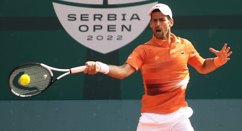 Serbia Tennis Open Djokovic - Khachanov 8173513 23.04.2022 Serbia s Novak Djokovic competes against Russia s Karen Khachanov during their semi final match of the Serbia Open tennis tournament in Belgrade, Serbia. Alexandar Djorovich Sputnik Belgrade Serbia  Copyright: xAlexandarxDjorovichx