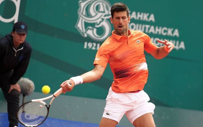 Serbia Tennis Open Djokovic - Rublev 8174482 24.04.2022 Serbia s Novak Djokovic competes against Russia s Andrey Rublev during their final match of the Serbia Open tennis tournament in Belgrade, Serbia. Alexandar Djorovich Sputnik Belgrade Serbia  Copyright: xAlexandarxDjorovichx