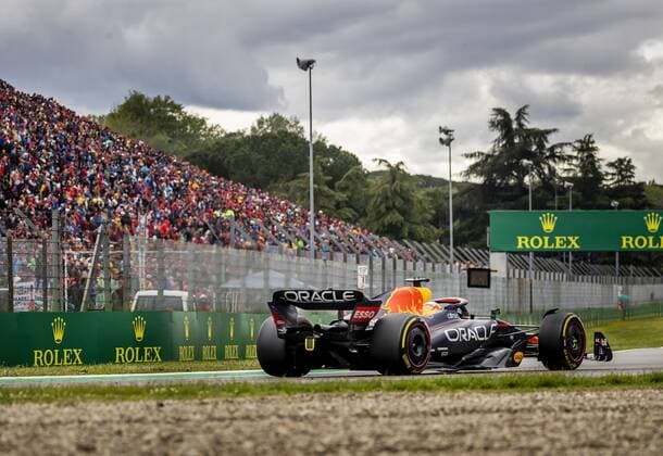 IMOLA - Max Verstappen (Oracle Red Bull Racing) on track during the Emilia Romagna F1 Grand Prix at Autodromo Enzo e Dino Ferrari on April 24, 2022 in Imola, Italy. REMKO DE WAAL GP Emilia - Romagna 2022 - RACE 2022 xVIxANPxSportx xxANPxIVx