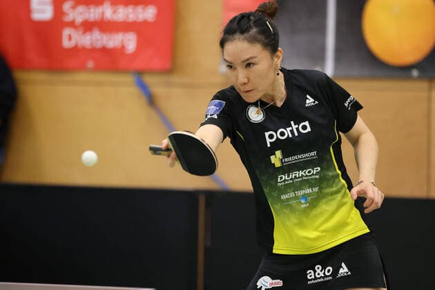 Langstadt 24.04.2022 Tischtennis Damen Bundesliga Finale Saison 2022 TSV Langstadt - ttc Eastside Berlin e.V. emspor, emonline, oespor, v.l., Xiaona Shan (ttc eastside berlin e.V.)