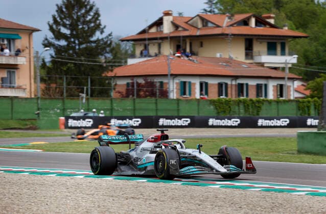 63 George Russell (GBR, Mercedes-AMG Petronas F1 Team), F1 Grand Prix of Emilia Romagna at Autodromo Enzo e Dino Ferrari on April 24, 2022 in Imola, Italy. (Photo by HOCH ZWEI) Imola Italy