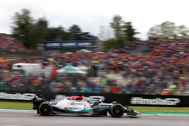 63 George Russell (GBR, Mercedes-AMG Petronas F1 Team), F1 Grand Prix of Emilia Romagna at Autodromo Enzo e Dino Ferrari on April 24, 2022 in Imola, Italy. (Photo by HOCH ZWEI) Imola Italy