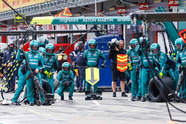 Aston Martin Aramco Cognizant F1 Team, F1 Grand Prix of Emilia Romagna at Autodromo Enzo e Dino Ferrari on April 24, 2022 in Imola, Italy. (Photo by HOCH ZWEI) Imola Italy