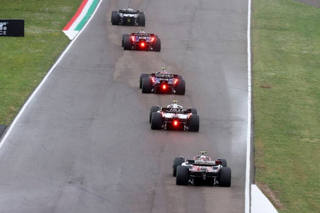24 Guanyu Zhou (CHN, Alfa Romeo F1 Team ORLEN), 47 Mick Schumacher (DEU, Haas F1 Team), 6 Nicholas Latifi (CAN, Williams Racing), F1 Grand Prix of Emilia Romagna at Autodromo Enzo e Dino Ferrari on April 24, 2022 in Imola, Italy. (Photo by HOCH ZWEI) Imola Italy