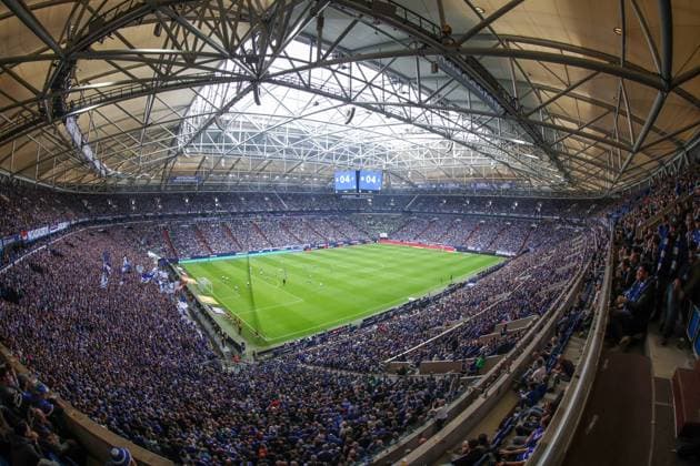 23.04.2022, Fussball, Saison 2021 2022, 2. Bundesliga, 31. Spieltag, FC Schalke 04 - SV Werder Bremen, Ausverkaufte Veltins Arena Foto: Tim Rehbein RHR-FOTO Gelsenkirchen Veltins Arena NRW Deutschland xRHR-FOTO TRx