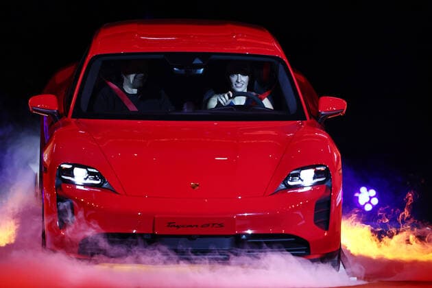 Iga Swiatek, POL, during car presentation at 2022 Porsche Tennis Grand Prix in Stuttgart, 24 04 2022; -