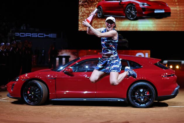 Iga Swiatek, POL, after car presentation at 2022 Porsche Tennis Grand Prix in Stuttgart, 24 04 2022; -