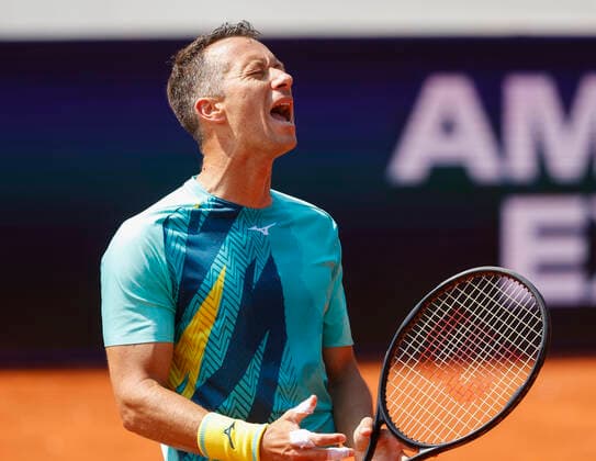 Philipp Kohlschreiber (GER) reagiert veraergert, Aerger, enttaeuscht, Enttaeuschung, Emotion Tennis - BMW Open 2022 - ATP, Tennis Herren - MTTC Iphitos - Munich - - Germany - 25 April 2022. Copyright: xJuergenxHasenkopfx