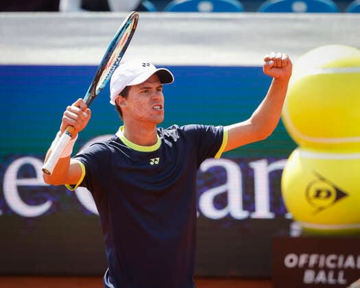 Daniel Altmaier (GER) jubelt nach dem Sieg, Jubel, Freude, Emotion Tennis - BMW Open 2022 - ATP, Tennis Herren - MTTC Iphitos - Munich - - Germany - 25 April 2022. Copyright: xJuergenxHasenkopfx