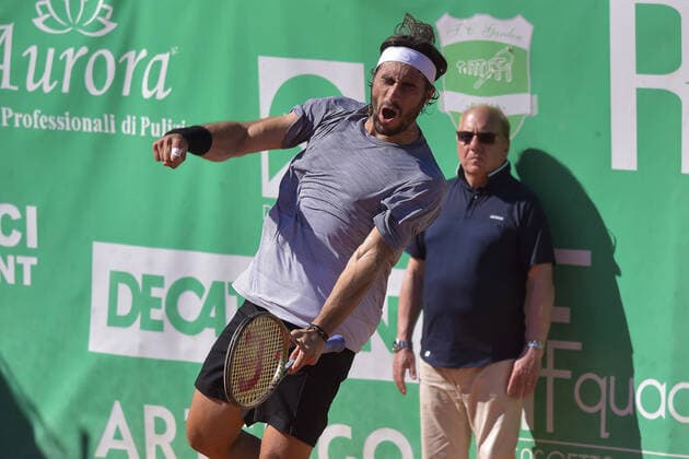 April 26, 2022, Rome, Italy: Gian Marco Maroni (ITA) during the ATP, Tennis Herren Challenger Roma Open tennis tournament round of 32 at Garden Tennis Club on April 26, 2022 in Rome, Italy. Tennis Internationals - ATP Challenger Roma Open tennis tournament, Rome, Italy  - ZUMAl164 20220426_zsa_l164_054 Copyright: xRobertoxBettacchi Sportreporterx
