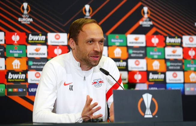 RB Leipzig - Pressekonferenz 27.04.2022 Leipzig, 27.04.2022, RBL Trainingszentrum, Fussball, Eropa League , RB Leipzig, Pressekonferenz vor dem EL Spiel gegen Glasgow Rangers , Im Bild: Co Trainer Andreas Hinkel (RB Leipzig) ,