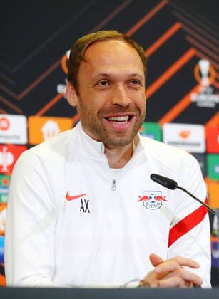 RB Leipzig - Pressekonferenz 27.04.2022 Leipzig, 27.04.2022, RBL Trainingszentrum, Fussball, Eropa League , RB Leipzig, Pressekonferenz vor dem EL Spiel gegen Glasgow Rangers , Im Bild: Co Trainer Andreas Hinkel (RB Leipzig) ,