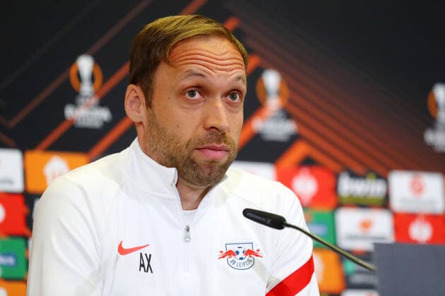 RB Leipzig - Pressekonferenz 27.04.2022 Leipzig, 27.04.2022, RBL Trainingszentrum, Fussball, Eropa League , RB Leipzig, Pressekonferenz vor dem EL Spiel gegen Glasgow Rangers , Im Bild: Co Trainer Andreas Hinkel (RB Leipzig) ,