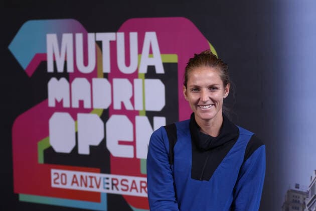 April 27, 2022, MADRID, MADRID, SPAIN: Karolina Pliskova of Czech Republic attends during the Media Day of WTA, Tennis Damen during the Mutua Madrid Open 2022 celebrated at La Caja Magica on April 27, 2022, in Madrid, Spain. MADRID SPAIN - ZUMAa181 20220427_zaa_a181_075 Copyright: xOscarxJ.xBarrosox