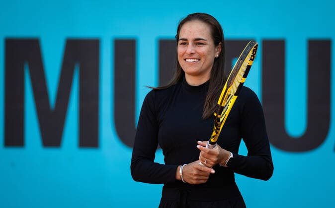 April 26, 2022, MADRID, MADRID, SPAIN: Monica Puig of Puerto Rico during a kids clinic ahead of the 2022 Mutua Madrid Open WTA, Tennis Damen 1000 tennis tournament MADRID SPAIN - ZUMAa181 20220426_zaa_a181_274 Copyright: xRobxPrangex