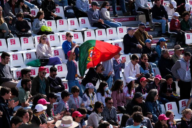 Nuno Borges Vs Frances Tiafoe - Millennium Estoril Open 2022 An overview of the support for Nuno Borges in the Millennium Stadium, in the game between Nuno Borges from Portugal and Frances Tiafoe from United States during the Millennium Estoril Open ATP, Tennis Herren 250 tennis tournament at Estoril Tennis Club, Estoril, Portugal on April 27, 2022. Lisbon Portugal  Copyright: xNunoxCruzx originalFilename:cruz-nunoborg220427_np8d8.jpg