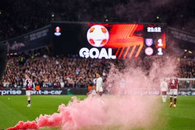 Mandatory Credit: Photo by Simon Dael Shutterstock (12914205ay) Michail Antonio of West Ham United scores the equalising goal 1-1 West Ham United v Eintracht Frankfurt, UEFA Europa League, Semi-Final, First Leg, Football, The London Stadium, London, UK - 28 Apr 2022 EDITORIAL USE ONLY No use with unauthorised audio, video, data, fixture lists, club league logos or live services. Online in-match use limited to 120 images, no video emulation. No use in betting, games or single club league player publications. West Ham United v Eintracht Frankfurt, UEFA Europa League, Semi-Final, First Leg, Football, The London Stadium, London, UK - 28 Apr 2022 EDITORIAL USE ONLY No use with unauthorised audio, video, data, fixture lists, club league logos or live services. Online in-match use limited to 120 images, no video emulation. No use in betting, games or single club league player publications. Copyright: xSimonxDael Shutterstockx 12914205ay