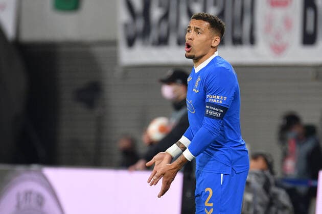 James Tavernier (Glasgow Rangers), RB Leipzig vs. Glasgow Rangers, Fussball, Europa League, 28.04.2022 DFB DFL REGULATIONS PROHIBIT ANY USE OF PHOTOGRAPHS AS IMAGE SEQUENCES AND OR QUASI-VIDEO RB Leipzig vs. Glasgow Rangers, Fussball, Europa League, 28.04.2022 Leipzig Copyright: xBertxHarzer xEibner-Pressefotox