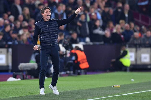 Fußball Europa League Halbfinale West Ham United - Eintracht Frankfurt am 28.04.2022 im Olympiastadion London in London Oliver Glasner ( Trainer Cheftrainer Frankfurt )
