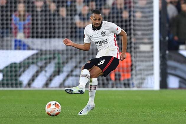 Fußball Europa League Halbfinale West Ham United - Eintracht Frankfurt am 28.04.2022 im Olympiastadion London in London Djibril Sow ( Frankfurt )