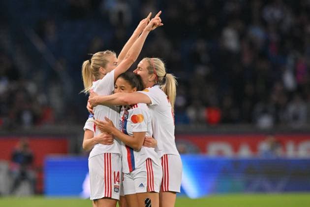 Parc des Princes Ada Hegerberg ( 14 Olympique Lyonnais) celebrates her goal during the UEFA Womens Champions League semifinal between Paris Saint-Germain FC and Olympique Lyonnais at Parc des Princes in Paris, France Cristiano Mazzi SPP Paris Saint-Germain FC v Olympique Lyonnais - UEFA Womens Champions League semifinal - Parc des Princes - Paris, France 
