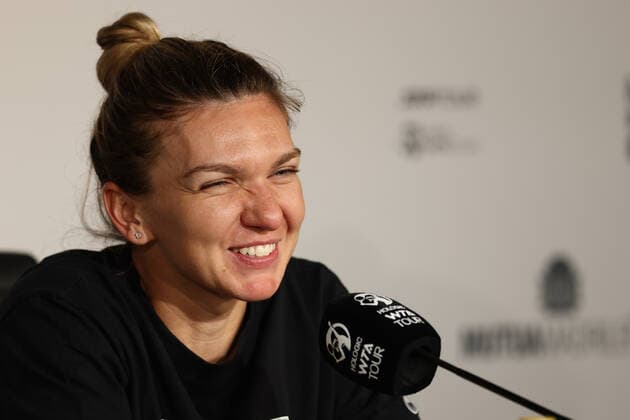 April 30, 2022, MADRID, MADRID, SPAIN: Simona Halep of Romania attends her press conference, PK, Pressekonferenz during the Mutua Madrid Open 2022 celebrated at La Caja Magica on April 30, 2022, in Madrid, Spain. MADRID SPAIN - ZUMAa181 20220430_zaa_a181_298 Copyright: xOscarxJ.xBarrosox