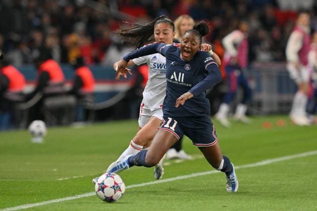 Parc des Princes Kadidiatou Diani ( 11 Paris Saint-Germain) and Selma Bacha ( 4 Olympique Lyonnais) during the UEFA Womens Champions League semifinal between Paris Saint-Germain FC and Olympique Lyonnais at Parc des Princes in Paris, France Cristiano Mazzi SPP Paris Saint-Germain FC v Olympique Lyonnais - UEFA Womens Champions League semifinal - Parc des Princes - Paris, France 