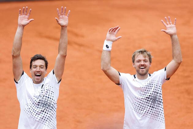 Kevin Krawietz und Andreas Mies jubeln nach dem Sieg, Jubel, Emotion, Herren Doppel, Endspiel, Final Tennis - BMW Open 2022 - ATP, Tennis Herren - MTTC Iphitos - Munich - - Germany - 1 May 2022. Copyright: xJuergenxHasenkopfx
