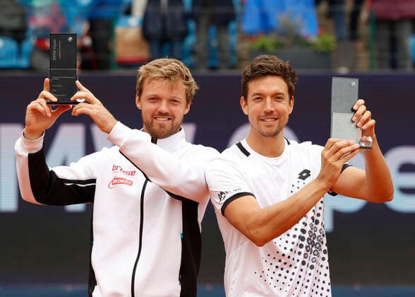 Kevin Krawietz und Andreas Mies, Herren Doppel, Siegerehrung, Praesentatition Tennis - BMW Open 2022 - ATP, Tennis Herren - MTTC Iphitos - Munich - - Germany - 1 May 2022. Copyright: xJuergenxHasenkopfx