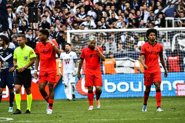 Joie but Andy Delort (ogc) FOOTBALL : Bordeaux vs Nice - 35eme Journee de L1 Ubereats - Bordeaux - 01 05 2022 ThierryBreton Panoramic 