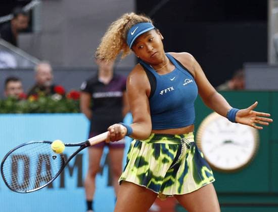 Tennis: Madrid Open Naomi Osaka of Japan plays against Sara Sorribes Tormo of Spain in the second round of the women s singles at the Madrid Open tennis tournament in Madrid on May 1, 2022.  A14AA0001286098P