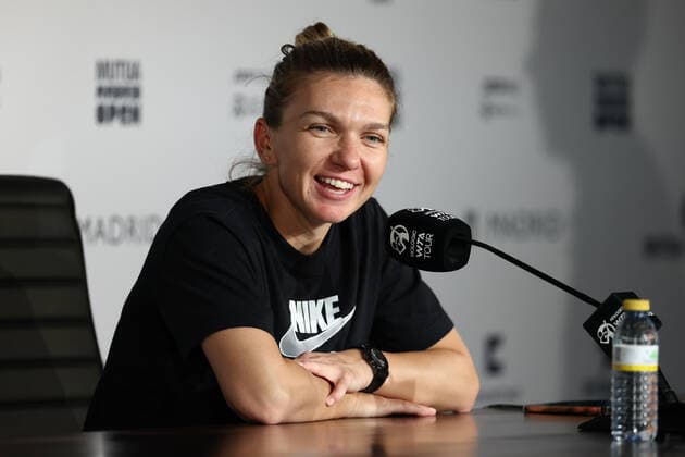 May 2, 2022, MADRID, MADRID, SPAIN: Simona Halep of Romania attends her press conference, PK, Pressekonferenz during the Mutua Madrid Open 2022 celebrated at La Caja Magica on May 02, 2022, in Madrid, Spain. MADRID SPAIN - ZUMAa181 20220502_zaa_a181_211 Copyright: xOscarxJ.xBarrosox