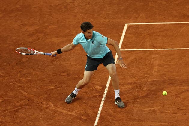 May 2, 2022, MADRID, MADRID, SPAIN: Dominic Thiem of Austria in action against Andy Murray of Great Britain during the Mutua Madrid Open 2022 celebrated at La Caja Magica on May 02, 2022, in Madrid, Spain. MADRID SPAIN - ZUMAa181 20220502_zaa_a181_236 Copyright: xOscarxJ.xBarrosox