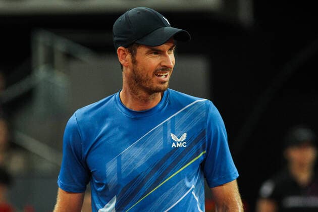 May 2, 2022, MADRID, MADRID, SPAIN: Andy Murray from Great Britain gestures against Dominic Thiem from Austria during the Mutua Madrid Open 2022 celebrated at La Caja Magica on May 02, 2022, in Madrid, Spain. MADRID SPAIN - ZUMAa181 20220502_zaa_a181_242 Copyright: xIrinaxR.xHipolitox