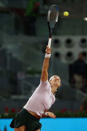 May 3, 2022, MADRID, MADRID, SPAIN: Victoria Azarenka of Belarus in action against Amanda Anisimova of United States during the Mutua Madrid Open 2022 celebrated at La Caja Magica on May 02, 2022, in Madrid, Spain. MADRID SPAIN - ZUMAa181 20220503_zaa_a181_016 Copyright: xOscarxJ.xBarrosox