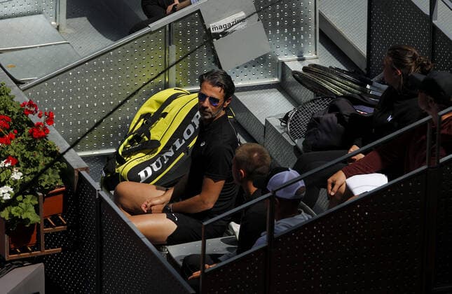 Mandatory Credit: Photo by Ella Ling Shutterstock (12922067g) Patrick Mourataglou, coach to Simona Halep of Romania Mutua Madrid Open, Tennis, La Caja Magica, Madrid, Spain - 04 May 2022 Mutua Madrid Open, Tennis, La Caja Magica, Madrid, Spain - 04 May 2022  Copyright: xEllaxLing Shutterstockx 12922067g