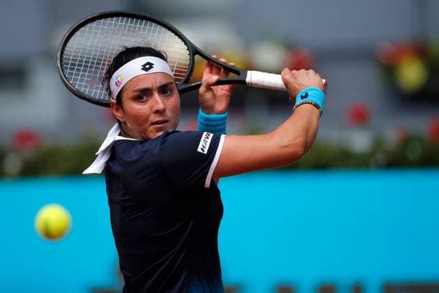 Mandatory Credit: Photo by Ella Ling Shutterstock (12922067aa) Ons Jabeur of Tunisia Mutua Madrid Open, Tennis, La Caja Magica, Madrid, Spain - 04 May 2022 Mutua Madrid Open, Tennis, La Caja Magica, Madrid, Spain - 04 May 2022  Copyright: xEllaxLing Shutterstockx 12922067aa