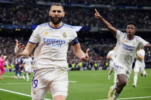 Sport Themen der Woche KW18 Sport Bilder des Tages Mandatory Credit: Photo by Bagu Blanco Pressinphoto Shutterstock (12924300be) Karim Benzema of Real Madrid Real Madrid v Manchester City, UEFA Champions League 2021-2022, Semifinals, second leg. Football, Santiago Bernabeu Stadium, Madrid, Spain - 4 May 2022 Editorial use only Real Madrid v Manchester City, UEFA Champions League 2021-2022, Semifinals, second leg. Football, Santiago Bernabeu Stadium, Madrid, Spain - 4 May 2022 Editorial use only  Copyright: xBaguxBlanco Pressinphoto Shutterstockx 12924300be