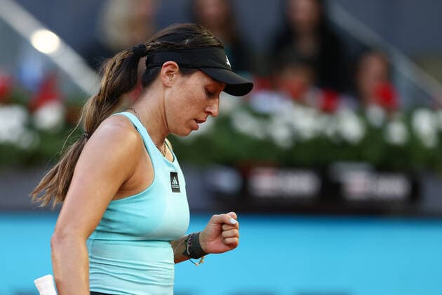 May 4, 2022, MADRID, MADRID, SPAIN: Jessica Pegula of United States in action against Sara Sorribes of Spain during the Mutua Madrid Open 2022 celebrated at La Caja Magica on May 04, 2022, in Madrid, Spain. MADRID SPAIN - ZUMAa181 20220504_zaa_a181_289 Copyright: xOscarxJ.xBarrosox