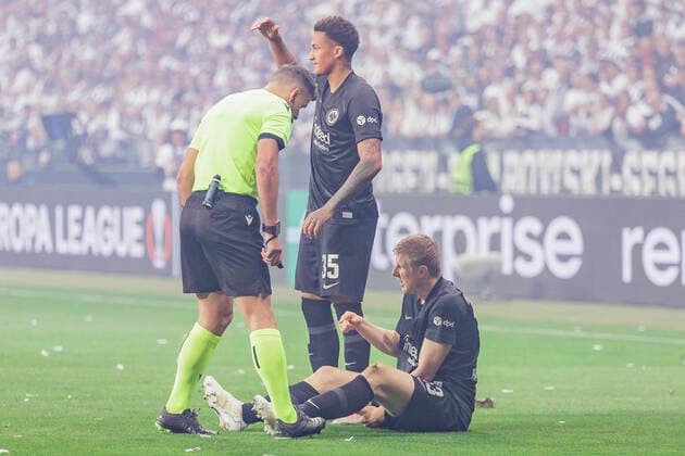UEFA Europa League, Eintracht Frankfurt vs. West Ham United, Deutsche Bank Park, Frankfurt, 05.05.2022 Tuta (Eintracht Frankfurt 35) & Martin Hinteregger (Eintracht Frankfurt 13), Eintracht Frankfurt vs. West Ham United, Frankfurt, Deutsche Bank Park, 5.5.2022 Copyright: xBEAUTIFULxSPORTS Gawlikx