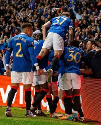 Mandatory Credit: Photo by Luke Nickerson Rangers FC Shutterstock (12926015bj) Rangers Midfielder John Lundstram celebrates scoring his sides third goal Rangers v RB Leipzig, UEFA Europa League, Semi Final, Second Leg, Football, Ibrox Stadium, Glasgow, UK - 05 May 2022 EDITORIAL USE ONLY No use with unauthorised audio, video, data, fixture lists, club league logos or live services. Online in-match use limited to 120 images, no video emulation. No use in betting, games or single club league player publications. Rangers v RB Leipzig, UEFA Europa League, Semi Final, Second Leg, Football, Ibrox Stadium, Glasgow, UK - 05 May 2022 EDITORIAL USE ONLY No use with unauthorised audio, video, data, fixture lists, club league logos or live services. Online in-match use limited to 120 images, no video emulation. No use in betting, games or single club league player publications. Copyright: xLukexNickerson RangersxFC Shutterstockx 12926015bj