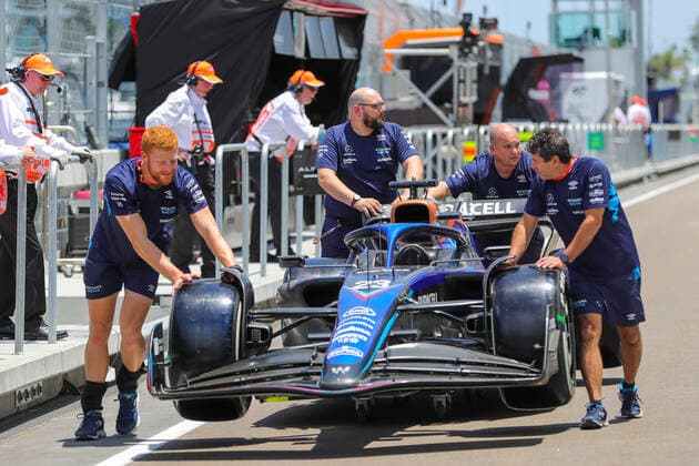 FORMULA 1 CRYPTO.COM MIAMI GRAND PRIX 2022 Miami International Autodrome, Miami, United States on 5 May 2022, Alex Albon 23 (GBR), Williams FW43B car during the FORMULA 1 CRYPTO.COM MIAMI GRAND PRIX 2022, Phil Duncan Editorial Use Only Copyright: xPhilxDuncanx ESM-0457-0004