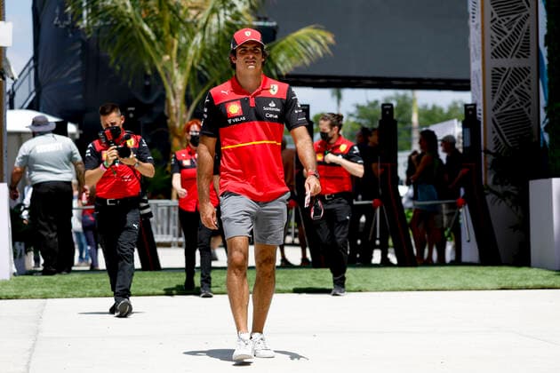 55 Carlos Sainz (ESP, Scuderia Ferrari), F1 Grand Prix of Miami at Miami International Autodrome on May 5, 2022 in Miami, United States of America. (Photo by HOCH ZWEI) Miami United States of America