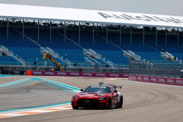 F1 Safety Car, Mercedes-AMG GT Black Series, F1 Grand Prix of Miami at Miami International Autodrome on May 5, 2022 in Miami, United States of America. (Photo by HOCH ZWEI) Miami United States of America