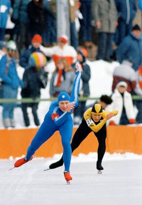 Skating event at Olympic Games, Olympische Spiele, Olympia, OS in Sarajevo 321890 15.02.1984 Skating event at the 14th Olympic Games in Sarajevo, the Socialist Federative Republic of Yugoslavia. Dmitryi Donskoy Sputnik Yugoslavia  Copyright: xDmitryixDonskoyx