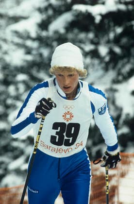 Skier Marja-Liisa H?m?l?inen 483297 15.02.1984 Trice-Olympic champion Marja-Liisa H?m?l?inen, Finland on the ski track. XIV Winter Olympic Games, Olympische Spiele, Olympia, OS Sarajevo, Yugoslavia. Dmitryi Donskoy Sputnik Yugoslavia  Copyright: xDmitryixDonskoyx